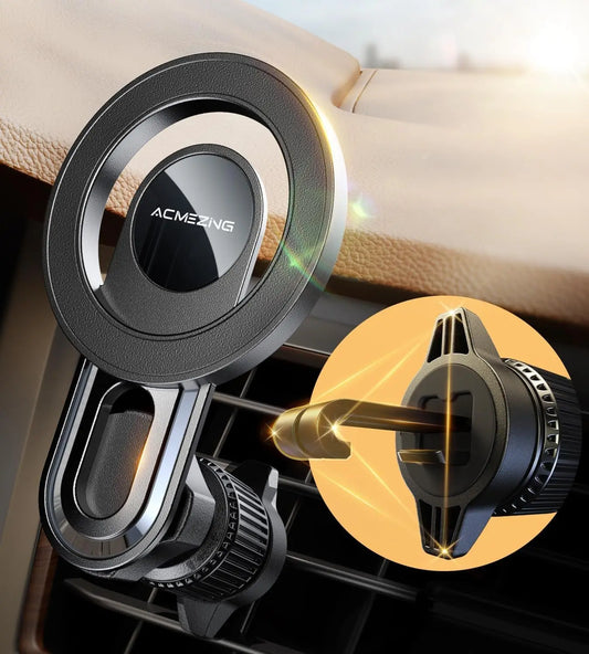 for Iphone Magsafe Car Mount Vent with Stable Structure Metal Hook [Never Shaking] [360° Adjustable] Strong Magnetic Cell Phone Holders for Your Car for All Smartphones & All Car Model